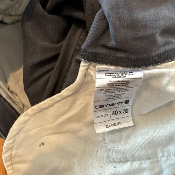 Carhartt Cargo Pants Men 40x30 (38x27) Gray Relaxed Fit Rugged Work Jeans - Picture 7 of 8